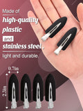 8Pcs Creaseless Hair Clips for Women Styling, Makeup Accessories, Black | MADHOLLY No Crease No Bend, Alligator Flat Hair Barrettes for Fixing