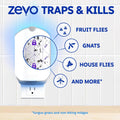 Zevo Flying Insect Trap - Plug-in Indoor Fly Trap and Bug Light Trap Refill with Blue and UV Light - No-Mess Cartridge for House Flies, Fruit Fly