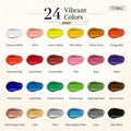 TMOL Acrylic Paint Set, 24 Colors (2 oz/Bottle) with 12 Art Brushes, Art Supplies for Painting Canvas, Wood, Ceramic & Fabric, Rich Pigments