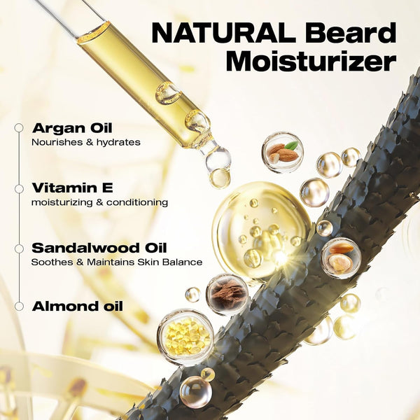 Waking Forest Derma Roller 0.25Mm & Beard Oil(1Oz), Sandalwood Beard Kit, Microneedle Beard Roller with 540 Titanium, Natural Moisturize with