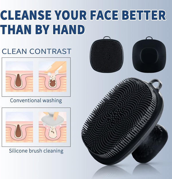 VWMYQ Face Scrubber, Pore Scrubber Silicone Face Scrubber for Men,Silicone Face Wash Brush Manual Waterproof Cleansing Skin Care Face Brushes for