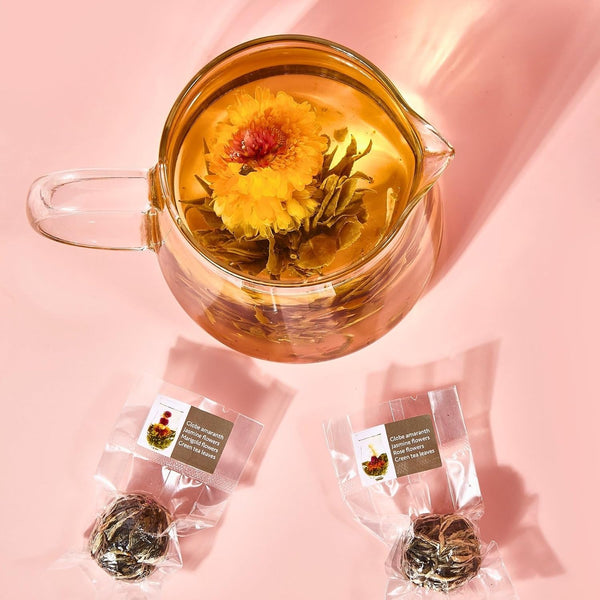 Blooming Tea Flowers Gift Set, 10 Unique Varieties Flowering Tea Balls, Individual Packing Handmade Blooming Balls for Anniversary, Valentine,