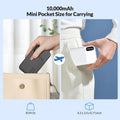Portable Charger 10000Mah with Built in Cables and AC Wall Plug, 22.5W Fast Charging Power Bank with LED Display, 4 Outputs 3A Travel Battery Pack