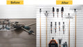 Slatwall Hooks 14 Pack, Heavy Duty Garage Wall Organizer, Multi-Size Hanging Hooks Compatible with Proslat, StoreWALL and HandiWall Slatwall Hooks