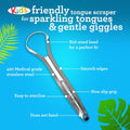 GuruNanda Kids Tongue Scraper (2-Pack) with Travel Case, Stainless Steel, Aids in Fresh Breath - Travel-Friendly Tongue Cleaner