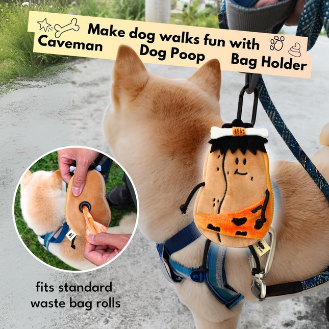 Dog Poop Bag Holder for Leash with Waste Bags and Keychain Clip, Easy Refill, Un