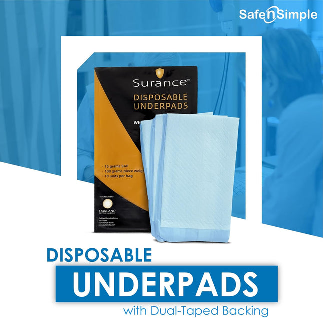 Incontinence Bed Pads - 10 Pack 30" X 36" - Waterproof Medical Pads for Seniors,