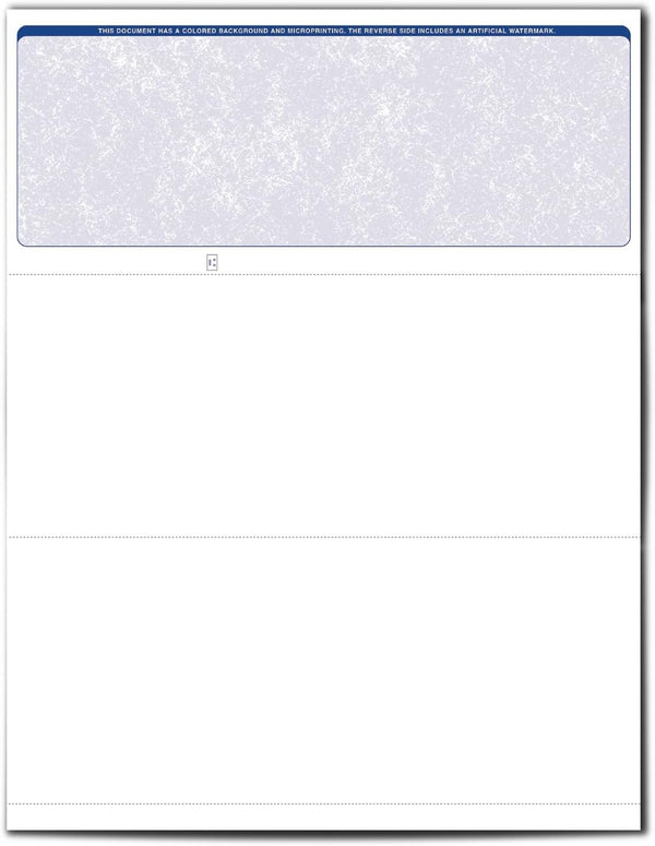 VersaCheck Secure Checks - 250 Blank Business Voucher Checks - Blue Classic - 250 Sheets Form 000 - Check on Top