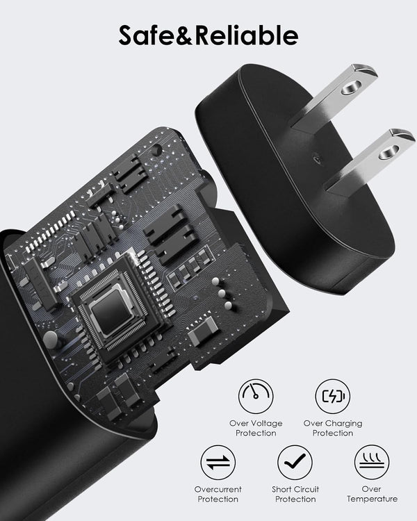 AISNI USB C Charger, 2 Pack 25W Type C Charger Fast Charging with USBC Chargers Cable 6 FT Android Phone Charge for Galaxy S25/