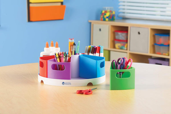 Learning Resources Create a Space Storage Center - 10 Piece Set Desk Organizer for Kids, Art Organizer for Kids, Crayon Organizer, Homeschool