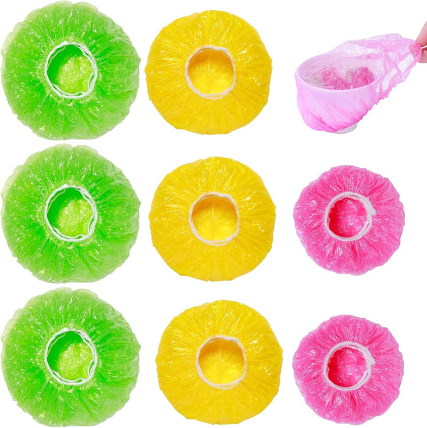Mwellewm Bowl Covers Plastic Elastic Wrap for Food Storage Reusable Food Covers Saran Wrap Fresh Keeping Stretch Bags Bowl Covers for Bread