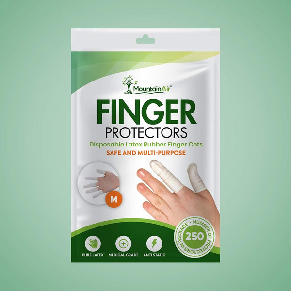 MountainAir 250 Pcs Finger Cots - Disposable Finger Gloves - Rubber Finger Covers for Finger Tips - Electronic Repairs and More – Rubber Fingers