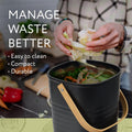 Impresa 2 Pack Bamboo Compost Bin for Kitchen – 1 Gallon Countertop Container with Lid & Indoor Food Waste Composter