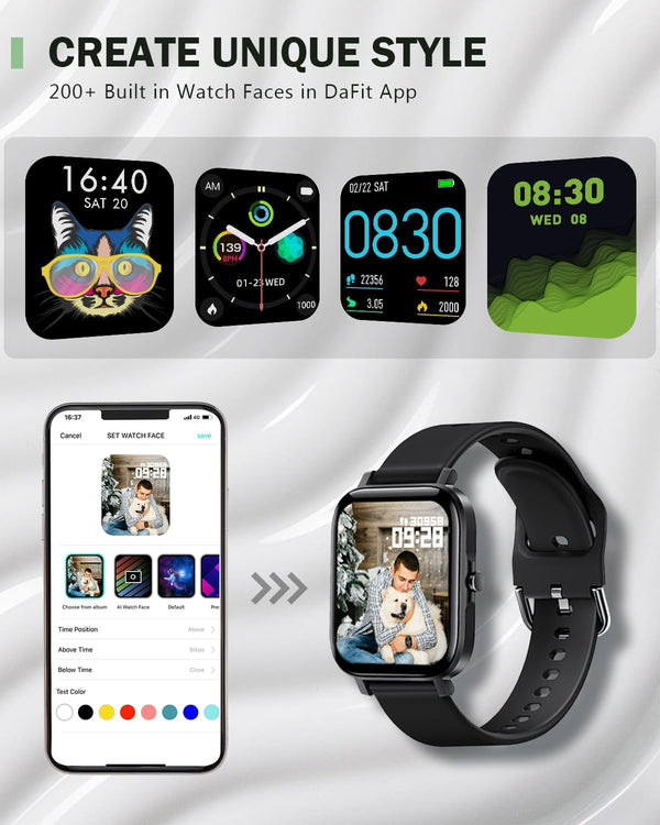 Ancwear Smart Watch for Men Women, Step Counter Watch with Heart/Sleep Tracking, 1.83" Display Fitness Tracker with 120+ Sports Modes, Compatible
