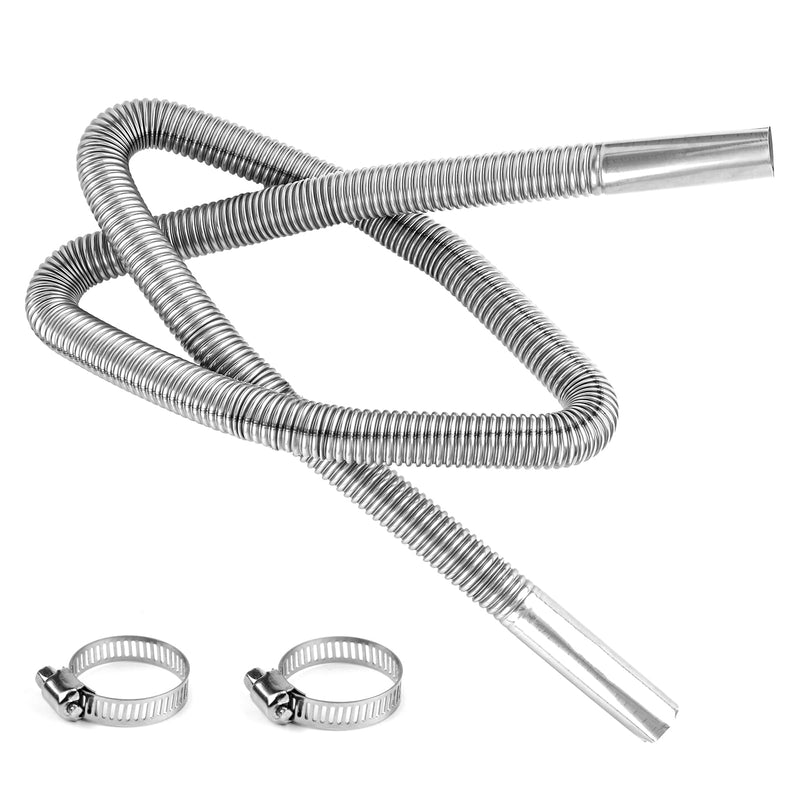 59In Diesel Heater Exhaust Pipe, 1" Inner Diameter Flexible Exhaust Tubing Stainless Steel Parking Air Heater Exhaust Hose Generator Exhaust