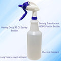 4 Pack 32 oz, Heavy Duty Spray Bottles for Cleaning, Chemical Resistant Plastic Spray Bottles, Industrial-Grade HDPE Commercial Spray Bottle with