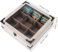 Gray 9 Compartment Rustic Tea Box Organizer for Tea Bags Coffee Pod | 9 compartment rustic gray tea box organizer holds tea bags coffee pods