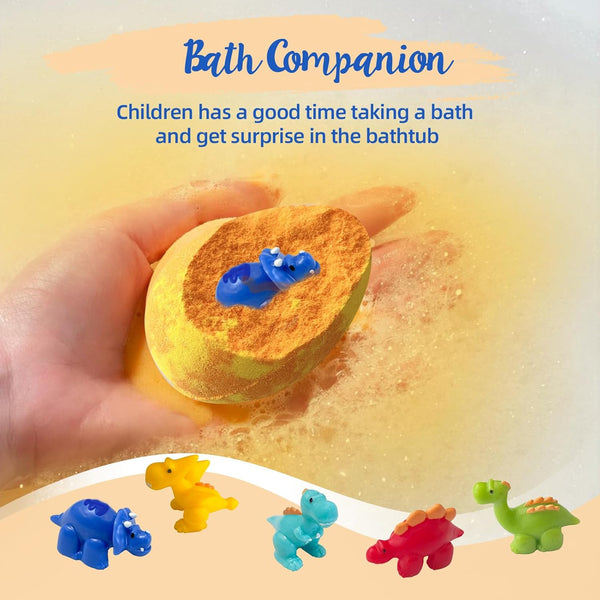 Bath Bombs for Kids with Surprise Toys Inside, Dino Egg Bath Bombs Gift Set with Dinosaur Toy for Boys Girls 3 4 5 6 7 8 9 Years, Bubble Fizzy Spa