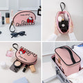 AmBealla Travel Makeup Bag Large Cosmetic Bags with Brush Holder,Pink Waterproof 2PCS Portable Cosmetic Case for Women,Toiletry Storage Bag for