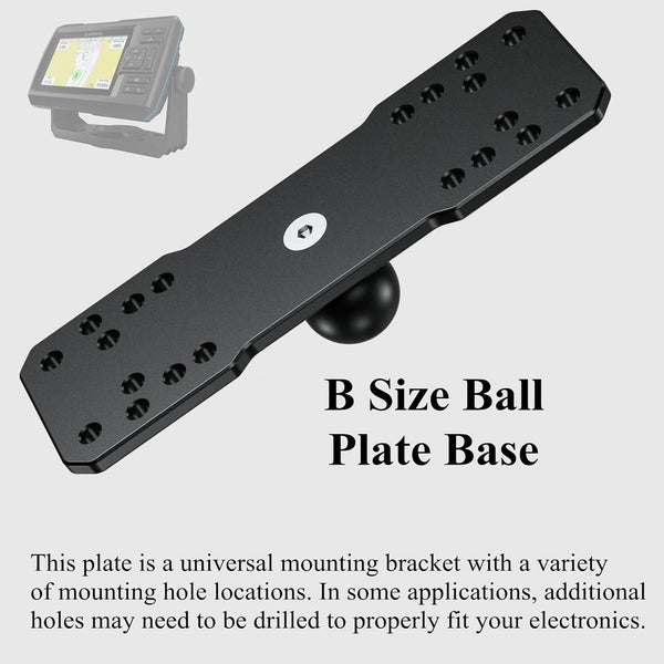 BRCOVAN 1'' Ball Fish Finder Mount, Aluminum Alloy Universal Marine Electronic Plate, Fit for RAM Mounts B Size 1 Inch Ball Double Socket Arm, Fit