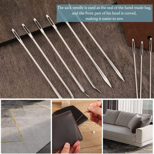 20 Pcs Leather Sewing Needles,Heavy Duty Sewing Needles Kit Include Curved Leather Needle,Sack Needle,Hand Sewing Needle,Leather Needles for