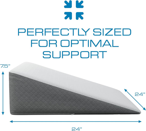 Kolbs Bed Wedge Pillow for Sleep Apnea, Sleeping Comfort, Relaxing, Acid Reflux, Heartburn and Back Pain Relief. Cushion for Sitting up in Bed.