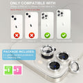 Choiche Compatible for iPhone 13 Pro/iPhone 13 Pro Max Camera Lens Protector Bling, 9H Tempered Glass Camera Cover Screen Protector Metal Ring