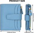 Oscaurt Small Wallet Women RFID Blocking Bifold Compact Credit Card Holder Leather Wallets for Women with Zipper Coin Pocket and 2 ID Window (Blue)