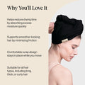 Kitsch Microfiber Hair Towel Wrap for Women - Black Black 1 Count