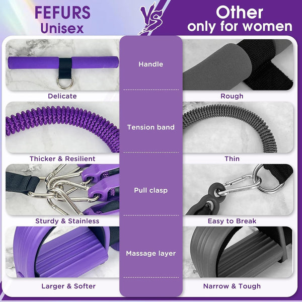 Upgrade Pedal Resistance Band, 4-Tube Elastic Sit Up Pull Rope for Men and Women,Pedal Puller for Strength Training,Foot Resistance Rope for