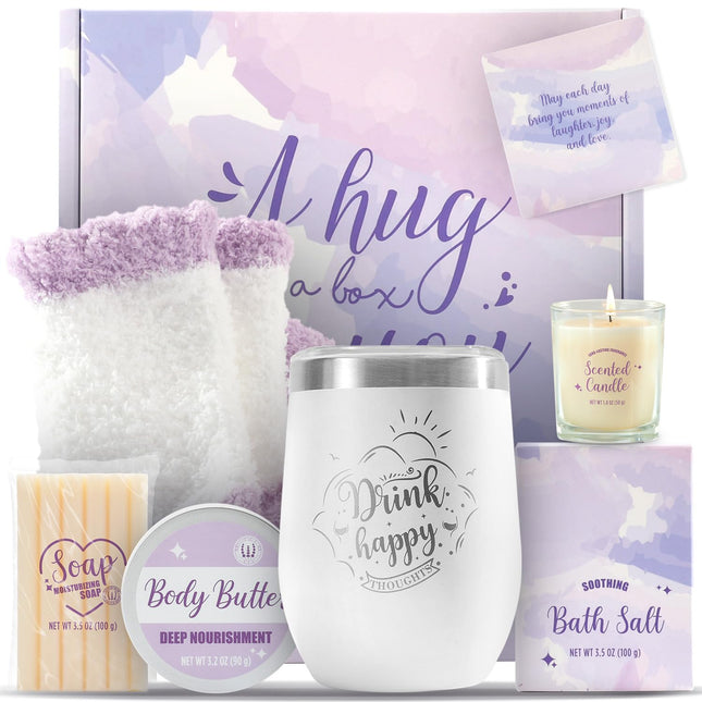 BODY & EARTH Self Care Gifts for Women, Birthday Gifts 6Pcs Gift Basket, Spa Bat