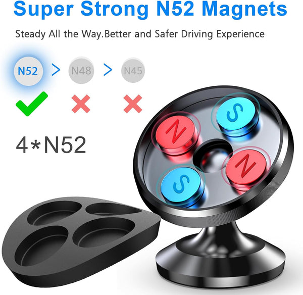 Coolpow【2 Packs Magnetic Phone Holder for Car【Strong Magnet】 Phone Holders for Your Car Phone Holder Mount【4 Metal Plate】 Universal Car