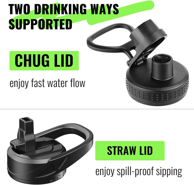 64 Oz Glass Water Bottle with Straw and Handle, Half Gallon Sports Motivational Water Jug Flask with Silicone Sleeve, La