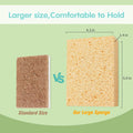 Extra Large Cellulose Kitchen sponges, 5.9" x 4.3" x 1.4", 2-Pack | Natural Cellulose Sponges for Cleaning & Household, Non-Scratch, Reusable and