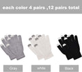 Pangda 12 Pairs Winter Touch Screen Gloves for Men Women Stretch Knitted Texting Gloves Warm Windproof Solid Color Mittens Black, White, Gray