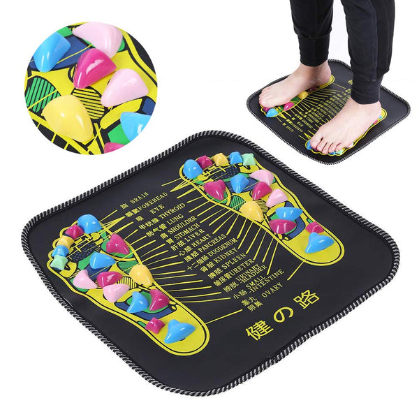 Foot Massage Mat,Acupressure Foot Mats,Reflexology Walk Stone Stone Road Foot Massage Black for Pain Relief