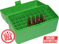 MTM 50 Round Flip-Top Rifle Ammo Box 270 Win 280 Rem 30-06, Green
