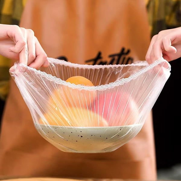 300PCS Elastic Food Covers Fresh Keeping Bags Disposable Stretchable Bowl Covers Universal Kitchen Wrap Seal Bags for Food Storage Bread Proofing