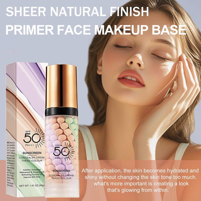 3 in 1 Primer for Face before Makeup, One Step Color Correcting Primer, SPF 50, Hydrating, Oil Control Facial Serum & Co