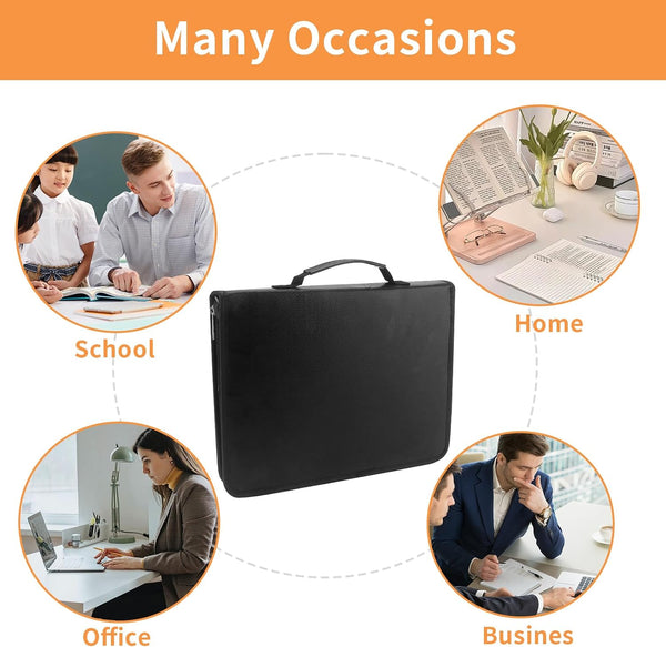 Accordion File Organizer, 24 Pocket Expanding Folder with Multi Pockets Fireproof Folder with Handle & Labels Portable Business Fire and Water