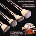 10 Piece Black brown Makeup Brushes - Wooden Handle with Soft Synthetic Bristles,for Face & Eye Makeup|Professional Makeup Brushes set for Women &