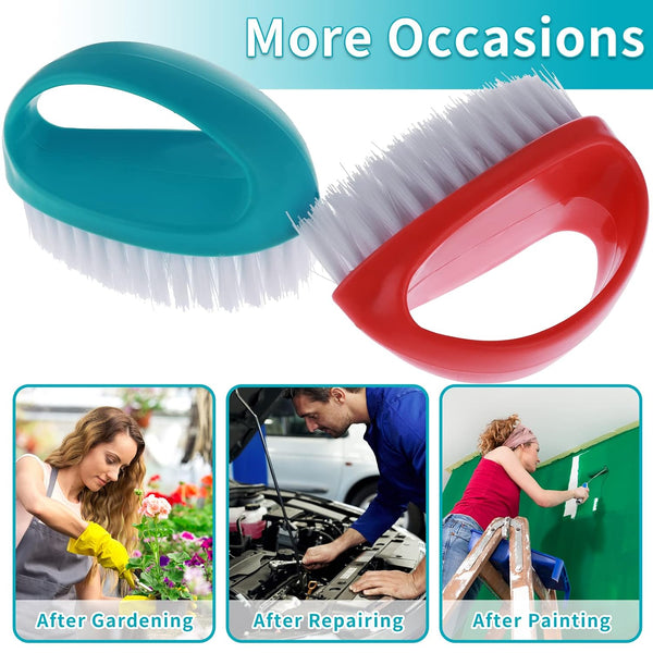 Cobee 2 Pack Hand Nail Brush for Cleaning Fingernails Durable Stiff Bristles Nail Scrub Brush Cleaner with Handle Heavy Duty Deep Nail Cleaning
