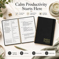Daily Planner Undated - Simplified To Do List Notebook with Hourly Schedules, Spiral Appointment Organizer, 5.5" x 8.5", Easily Manage Your Tasks