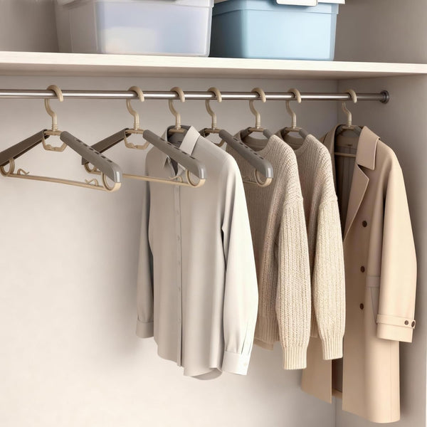 6-Pack Heavy Duty Plastic Extra-Wide Arm 15"-23" Suits Clothes Hangers with Swivel Hooks,Perfect for Coat,Jacket,Dress,Shirt,Trousers or Closet
