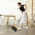 Upgrade Broom and Dustpan Set, Broom with Dustpan Combo Set, Self-Cleaning with Dustpan Teeth, Indoor&Outdoor Sweeping, Stand Up Broom and Dustpan