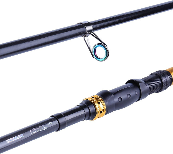 Sougayilang Telescopic Fishing Rod - 24 Ton Carbon Fiber Ultralight Fishing Pole with CNC Reel Seat, Portable Retractable Handle, Stainless Steel