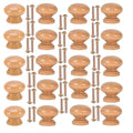 20Pcs Unfinished Wood Drawer knobs Pulls Finished, 33mm Round Mushroom Shape Wooden Cabinet Knobs Drawer Pulls Handles