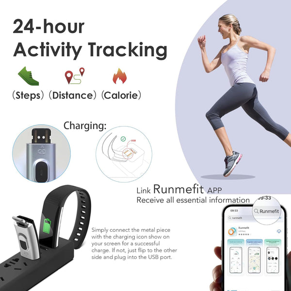 Fitness Tracker for Men and Women,Fitness Watch Waterproof with Activity Tracker and Sleep Monitor,Smart Watch for Android and Ios Phones