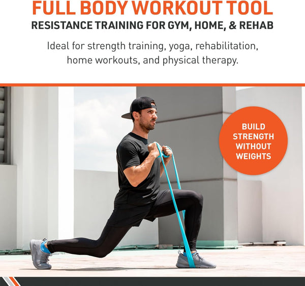 Body Sport Exercise Band, 5 in. x 6 yd., Light Blue, Resistance – Professional Bands for Home Fitness & Gym Exercises Workout Rehab Equipment