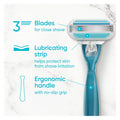 Gillette Venus Smooth Razor for Women, Includes 1 Reusable Razor Handle + 2 Count 3-Bladed Refills, Ergonomic Soft Grip Handle 1 Count (Pack of 1)